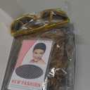 Disco Wig for Men Blonde Mixed Brown Synthetic Wig with Mustache Glasses Necklace - 5 Piece 70s 80s Costume Set for Halloween Disco Party