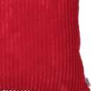 Queenie® - 2 Pcs Solid Color Corduroy Decorative Pillowcase Cushion Cover for Sofa Throw Pillow Case (24" x 24", Red)