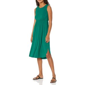 Amazon Essentials Women's Jersey Sleeveless Gathered Midi Dress (Previously Daily Ritual) X-Small