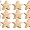 Tatuo 100 Pieces Christmas Wooden Star Ornaments Star Wooden Cutouts for Crafts Hanging Ornaments with Ropes for Embellishments, Wedding, DIY, Craft, Festival