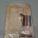 33 Pieces Vintage Paper and Envelopes Set, Including 12 Writing Stationery Paper Letter 12 Envelopes Sealing 6 Wax Sticks Seal Stamp Tea Candles and Wax Spoon for Stamp