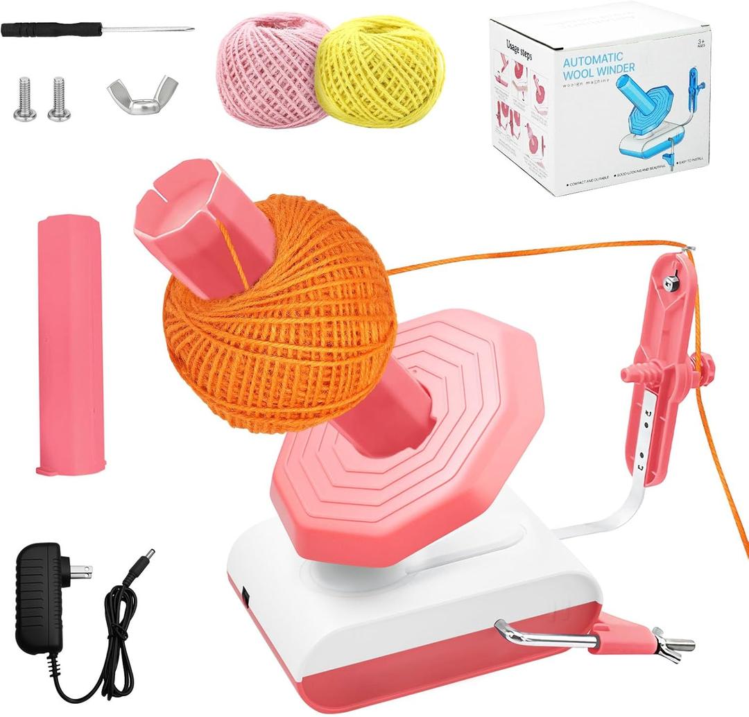 Mesenymm Yarn Winder, Electric Yarn Ball Winder for Crocheting, Compact Yarn Cake Winder for Crocheting, Yarn Cake with Lower Noise, Yarn Spinner, Ideal Helper for Craft Lovers