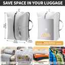 2 Pack Reusable Vacuum Bags for Travel,Waterproof Professional IP67 Zipper Reusable Vacuum Compression Bags,Space Saver Bags for Suitcases Backpack(No Pump)