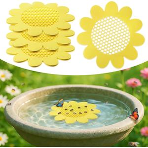 Enhon 4 Pack Bee Watering Station, 8.5 inch Sunflower Floating Bee Island, Butterfly Feeder, Pontoon Watering Station for Butterfly Insect Feeding, Bath and Outdoors Garden Decor