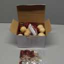 Sratte 48 Pcs Farmhouse Christmas Ornaments 24 Pcs Buffalo Plaid Fabric Ball with 24 Pcs Bow Country Cute Rustic Xmas Balls Burlap Rustic Christmas Decorations for Holiday Tree (Red, Black)