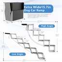 Deergym Dog Stairs for Large Dogs - 5 Step Wide 16in High 34in Foldable Dog Ramp for Car Non-Slip Surface Support up to 230lbs - Suitable for SUV,Truck, Sofas, Bed