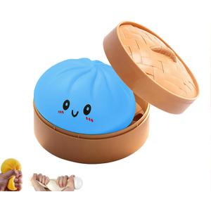Dumpling Squishy, Squishy Dumpling Toy, Mystery Dumplings Squishies, Easter Gifts, Soft Squeeze Decompression Dough for Adults (Blue)