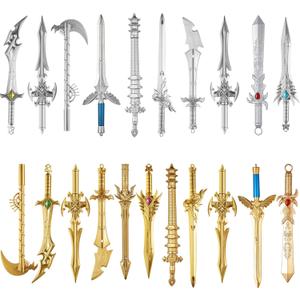 Yexiya 24 Pack Ancient Sword Pens Set Gel Ink Novelty Fun Cool Sword Plastic Gel Ink Cool Pens for Christmas Birthday Party Presents and Writing Random Style