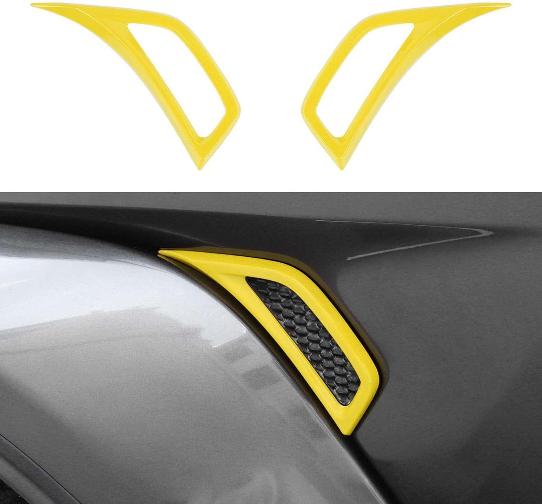 Voodonala for Jeep JL ABS Carbon Fiber Side Air Conditioning Vent Outlet Decoration Trim for 2018-2025+ Jeep Wrangler JL JLU Gladiator JT 4xe Yellow