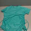 Bonneuitbebe Women's Short Sleeve Swim Shirts UV Protection UPF 50+ Rash Guard Shirts Lightweight Adjustable Tie SPF Shirt Green, Large