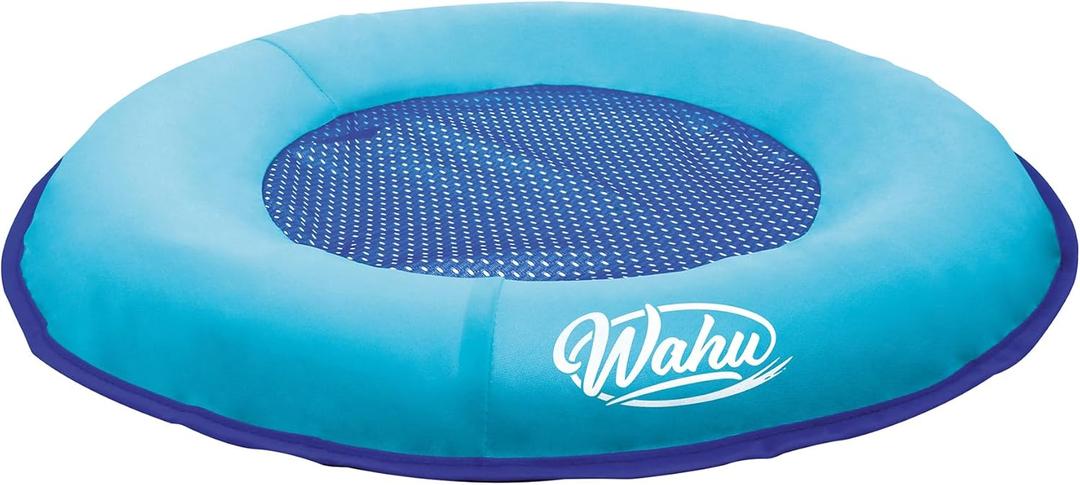 Wahu Hydro Pod Versatile Pool Float with Carrying Bag, 21" Round Portable Pool Float for Adults and Kids Ages 8+, Light Blue/Blue