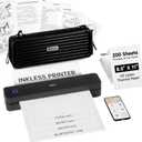 PRT Portable Printer Wireless for Travel, Thermal Inkless Printer for Home Use, Come with Carry Case& 200 Sheets Thermal Paper, Support 8.5x11 US Letter&A4 Thermal Paper, Compatible with Phone Laptop