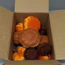 PurpleSwan 17 Pack Fall Artificial Velvet Pumpkins Decorations, Foam Faux Flocked Pumpkin Including Wooden Hello Pumpkins Sign, for Home Autumn Harvest Theme Party Halloween Thanksgiving Table Decor.