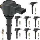 Ignition Coils Pack & Iridium Spark Plugs UF535 for Mercedes-Benz G550 GL450 SL550 C300 C350 CL550 ML350 ML450 ML550 S550 SLK300 SLK350 3.5L 3L 5.5L 05 06 07 08 09 10 11 12 13 14 15-8 Set