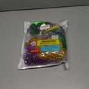 Winlyn 144 Pcs Mardi Gras Party Accessories Set Bulk Mardi Gras Bead Necklaces Masquerade Mardi Gras Coins Temporary Tattoos Rubber Bracelets for Mardi Gras Parade Masquerade Party Dcoration