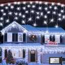 670 LED 66ft Christmas Lights with 148 Drops, 12 Lighting Modes Cool White Christmas Decoration Twinkling Lights Dimmable, Timer Outdoor Waterproof Fairy Lights for Indoor Garden House Eaves Roof