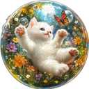 Wooden Jigsaw Puzzles, Bubble Cat Wooden Puzzles for Adults with Unique Shape, Adult Jigsaw Puzzle, Birthday Gifts for Adults, 13.4"x13.4"-270pcs (Large)