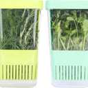 2 Pack Fresh Herb Keeper for Refrigerator, Clear BPA-Free Herb Saver, Storage Container for Cilantro, Parsley, Thyme, Mint & Asparagus, Preserver Keeps Fresh Herbs for 3 Times Longer