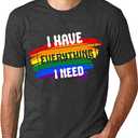 Pride Rainbow Flag Shirt for Couples LGBTQ Pride T Shirt Funny Cute Gay Lesbian Letter Print Short Sleeve Tops, Medium 