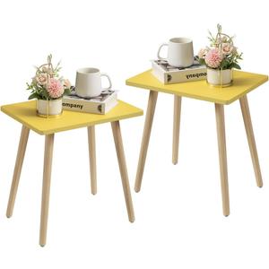 FORAOFUR Side Tables Living Room Set of 2, Small Wooden Table Accent Table Nursery Room, Bedroom, Accent Tables for Small Spaces, Easy Assembly