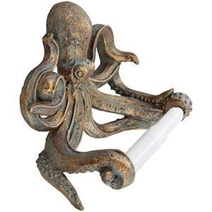 Old River Outdoors Decorative Swimming Octopus Toilet Paper Holder Bronze Finish