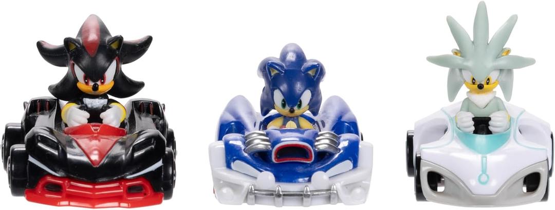 Sonic The Hedgehog Vehicles 3-Pack 1:64 Die-Cast, Include Sonic  Speed Star, Tails  Whirlwind Sport and Dr. Eggman  Egg Booster