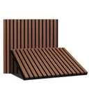 Upgraded Wood Slat Wall Panels, 23.82" 23.62" Soundproof Panels for Interior Wall Decor, 2 Pack Acoustic Panels for Wall - Sound Absorbing Wood Panels for Home, Studio, Office, (Walnut)