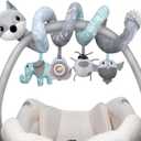 Car Seat Toys for Babies 0-6 Months Boys Girls Newborn Toys Stroller Toy, Carseat Toys Hanging Baby Infant Toy 0-3 Months for Carseat Stroller Crib with Music Rattle, Baby Gift for 0 3 6 9 12 Months (Gray)