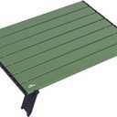 iClimb Ultralight Compact Mini Beach Picnic Folding Alu. Table with Carry Bag, Two Size (Green, L), Large