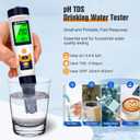 Hydrogen Water Tester pH H2 ORP Meter, Hydroponic pH TDS EC Meter, 6 in 1 pH H2 ORP TDS EC Temp Tester for Drinking Water and Pool, Dissolved Hydrogen Tester for Hydrogen Water Bottle