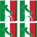 Brattol 16 Pieces Italian Flag Birthday Goodie Bags,Italian Flag Red White and Green Gift Snacks Treat Candy Favors Bags for Italian Theme Family Gathering Birthday Party Decorations