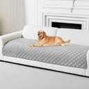 Deep Dream Velvet Couch Cover for Dogs Washable, Sectional Couch Covers, Anti Slip Sofa Covers for 3 Cushion Couch Pet Friendly, Sofa Slipcovers for Dogs Pets Kids (Light Grey, 36"x 71")