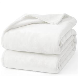 White Full Blanket, Super Soft Flannel Fuzzy Plush Cozy Blanket for All Seasons, White, Full