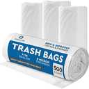 Clear 7-10 Gallon Trash Bags, 500 Bulk Pack - Medium Size Garbage Bin Liners for Office, Bedroom and Kitchen Wastebasket Cans - by Executive Collection