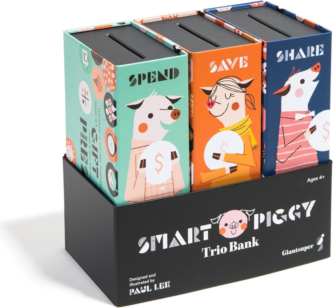 Smart Piggy Trio Bank: 3-in-1 Money-Wise Educational Piggy Bank