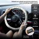 DAORJWL Car Steering Wheel Cover, Anti-Slip Breathable Elastic Neoprene 15 Inch Car Steering Wheel Protector for Women and Men,for Cars, SUVs Cute Daisy Painting