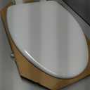 Mayfair Linden Slow Close Toilet Seat, Non Slip Heavy Duty Wood, Easy Install, Elongated, White
