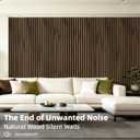 Art3dwallpanels Acoustic Wood Slat Wall Panel, Walnut, 96.06x23.82x0.55 Inch