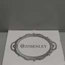 Zosenley Polyresin Ellipse Antique Decorative Mirror Tray, Makeup Organizer, Jewelry Organizer, Serving Tray, 9.8x 14.6, Golden Silver