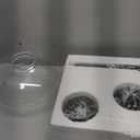 Large Globe Glass Pendant Lights, 12" Modern Black Pendant Lights Kitchen Island with Clear Glass and Rods, Farmhouse Hanging Lighting for Kitchen Dining Room Entryway, OS-JJ1513-1PLBK