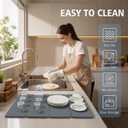 Large Stone Drying Mat for Kitchen Counter, HQAUT Quick Dry Stone Dish Drying Mat, Super Absorbent Diatomaceous Earth Drying Pad, Foldable, Easy to Clean (2416") (23.2" x 15.7")