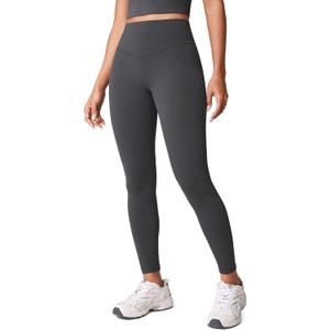 Hugcurve No Front Seam High Waisted Workout Leggings for Women Buttery Soft Yoga Pants Gym Athletic Tights - 25'' (X-Small, Graphite Grey)