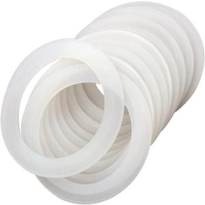 12 Pack Rubber Seals for Glass Jars, Replacement Silicone Gasket Seal Ring, Silicone seals for 2.75 Inch / 70mm Regular Mouth Canning Jar (White)