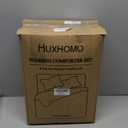 MUXHOMO 7 Pieces King Comforter Set, Reversible Bed in a Bag King Size, All Season Bedding Set with Comforter, Flat Sheet, Fitted Sheet, Pillowcases & Shams, Navy & Light Grey, King (104"x90")