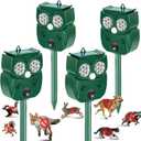 Solar Ultrasonic Animal Repellent Outdoor, 4Pack Waterproof Deer Repellent Devices with RIP Motion Sensor, Cat Repellent with LED Flashing Lights, Raccoons, Skunks, Rabbits Deer Deterrent Outdoor
