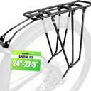 RBRL Rear Bike Cargo Rack, 165 lb Heavy Duty Aluminum Bicycle Rear Rack, Fits24 26" 27.5" / 700C / 29" MTB, City & Touring Bikes, Durable Rust-Resistant Rear Pannier Rack for Commuting & Travel