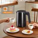 Electric Kettle 1.0L 1200W, 7 Temp Settings, 4H Keep-Warm, Fast-Boil Stainless Steel Electric Tea Kettle, 120V Water Boiler with Auto-Shut Off, Cool Touch PP Exterior for Home Office, Black