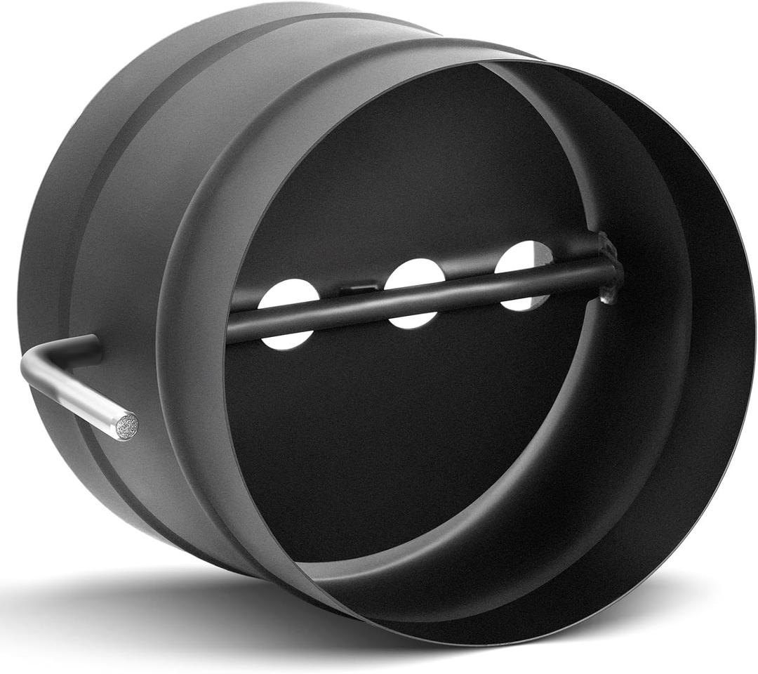 Gisafai 6 Inch Stove Pipe Damper Stainless Steel Air Insulated Damper Wood Burning Stove Top Connecting Adapter Enhance Energy Efficiency of Heating System, Reduces Heat Loss and Prevents Cold Drafts