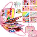 Esjay Toddler Busy Board Montessori Toys for Girls, Sensory Book Educational Activities for Learning Fine Motor Skills, Birthday Gifts for Girls Toddlers, Travel Toys for Airplane Car, Fairy Horse