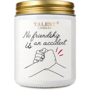 Champagne Cassis & Honey Scented Candle - Funny Birthday Gifts for Women & Men Friends (No Friendship is an Accident)
